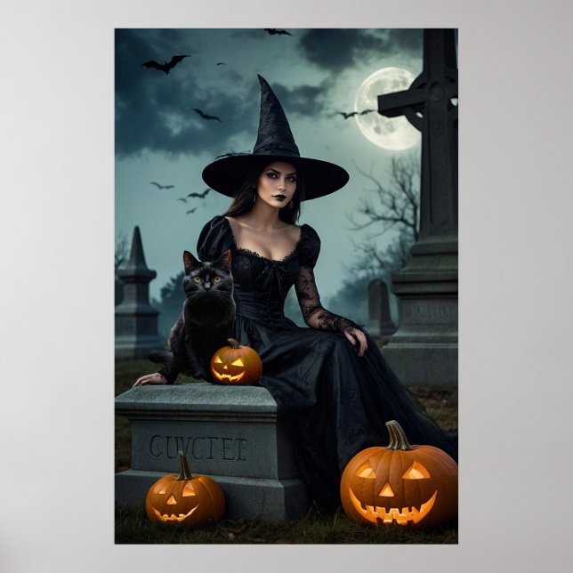 Poster Sorcière gothique d'Halloween (Devant)