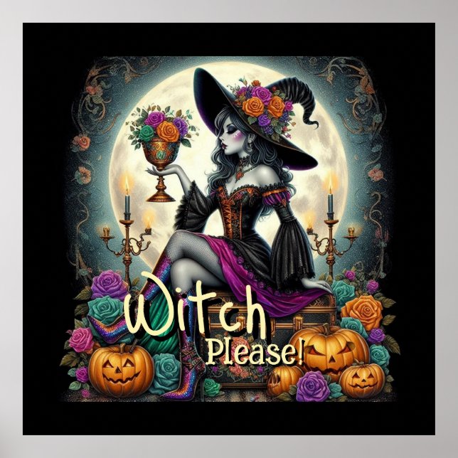 Poster Sorcière gothique Halloween Imaginaire Art Grocery (Devant)