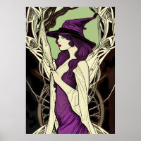 Sorcière médiévale Art nouveau