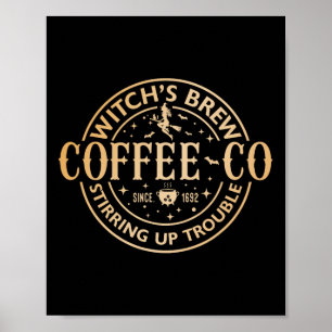 Poster Sorcières Brew Coffee Co Halloween Witch Coffee Lo