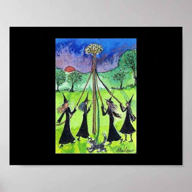Poster Sorcières dansant le Maypole. (Devant)