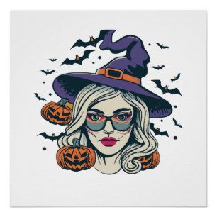 Poster sorcières d'Halloween drôle d'Halloween