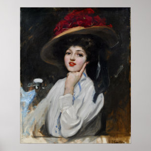 Poster Sorolla - Une jeune femme avec un chapeau