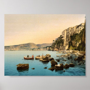 Poster Sorrente en bord de mer, Naples, Italie classique 
