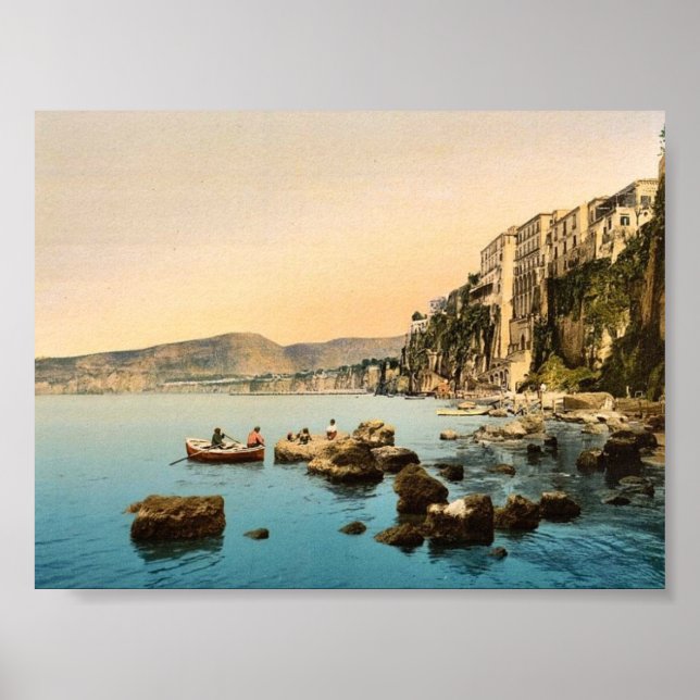 Poster Sorrente en bord de mer, Naples, Italie classique  (Devant)