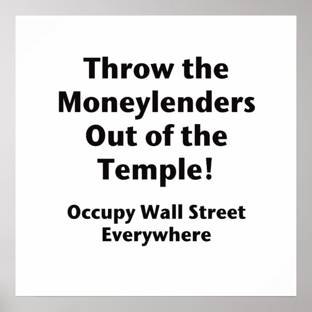 Poster Sortez les Moneylenders du Temple ! Occupy (Devant)
