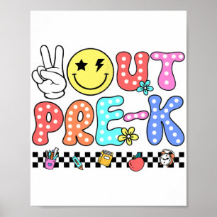 Poster Sortie De L'École Pré-K Graduation Super Dernier J