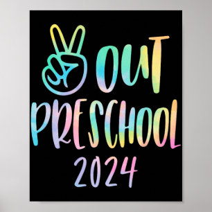 Poster Sortie Préscolaire Tie Dye Graduation Dernier Jour