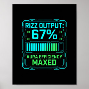 Poster Sortie Rizz 67% Rendement Aura Maximum Tech Gamer 