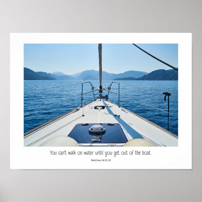 Poster Sortir du bateau prend foi. (Devant)