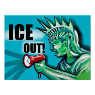 Poster SORTIR LA GLACE, protester Statue de la Liberté
