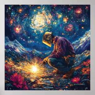 Poster Soudage Floral-Abstrait Soudage Art