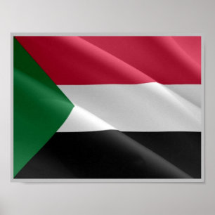 Poster Soudan - Drapeau d'agitation -