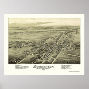 Poster Souderton, carte panoramique de PA - 1894