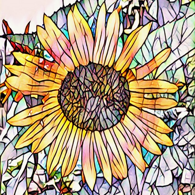 POSTER SOUFFLE (An art design of a pretty sunflower.)