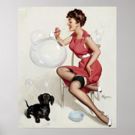 Poster Souffler les bulles Pin Up