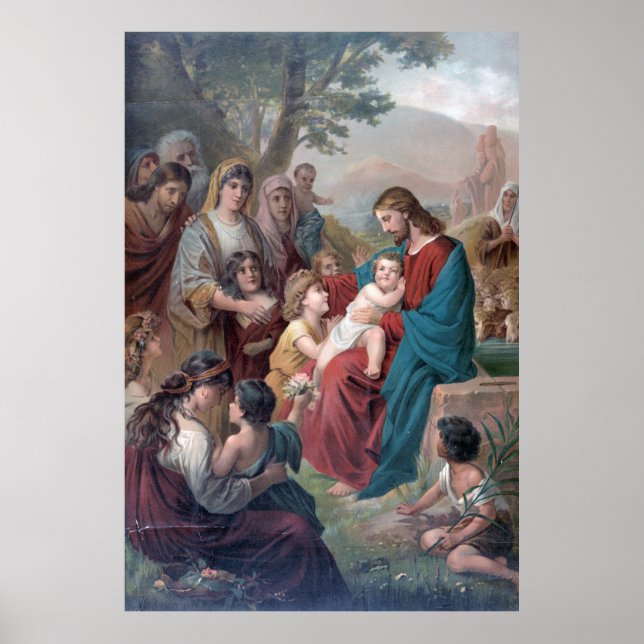 Poster Souffrir de petits enfants à venir vers moi (1892) (Devant)