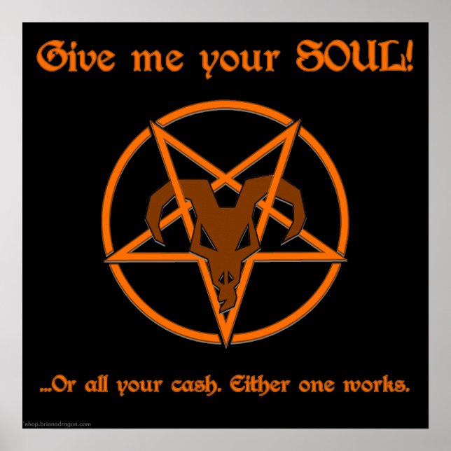Poster Soul Cash Pentacle Satanic Dark Humour chèvre (Devant)