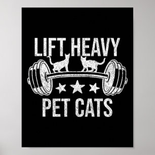 Poster Soulever des chats domestiques lourds Bodybuilding