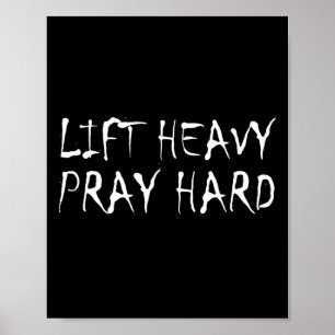 Poster Soulever Lourd Priez Fort Fitness Bodybuilding Jés