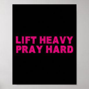 Poster Soulever Lourd Priez Fort Fitness Bodybuilding Jés