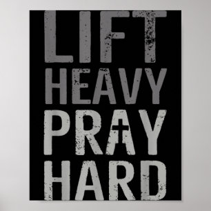 Poster Soulever Lourd Priez Fort Foi Gym Chrétien