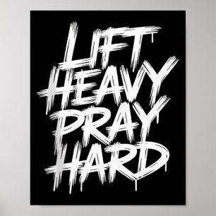 Poster Soulever Lourds Prier Fort Gym Cadeau Chrétien Jés