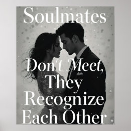 Poster Soulmates Romantic Love Citation Art