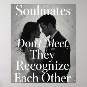 Poster Soulmates Romantic Love Citation Art