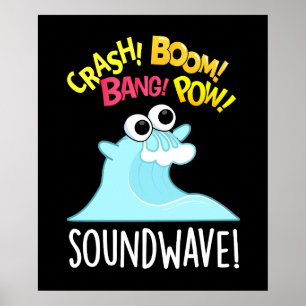Poster Sound Wave Funny Ocean Pun Dark BG