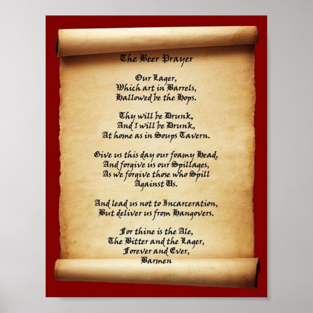 Poster Soupes de prière de bière Taverne (Devant)