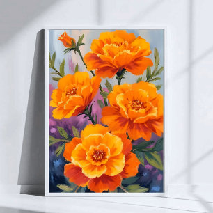 Poster Sourcils Orange Fleur d'Octobre Aquarelle