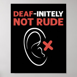 Poster Sourd, Pas Vraiment Rude. ASL Langue des signes ma