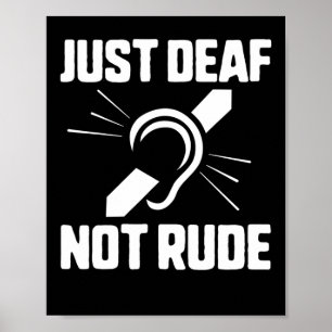 Poster Sourde Non Rude Sourde Sensibilisation Yellow Ribb