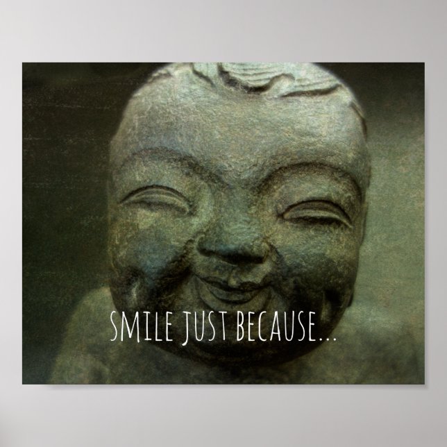 Poster sourire bonheur zen citation rire bouddha photo (Devant)