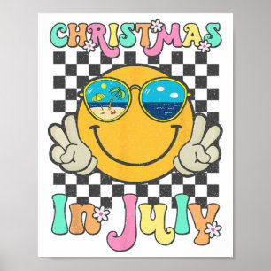 Poster Sourire de Noël en juillet Vacances d'été à la pla