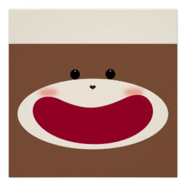 Poster Sourire de Singe en Chaussette(Garçon)Affiche Bril