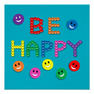Poster sourire visage heureux vie vivre joie paix grâce