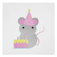 Souris d'anniversaire très mignonne