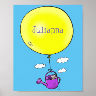 Poster Souris mignonne dans la canette d'arrosage avec de
