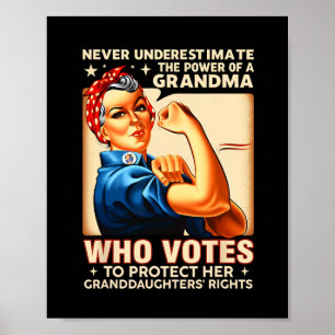 Poster Sous-Estimer Le Pouvoir D'Une Grand-Mère Qui Vote 