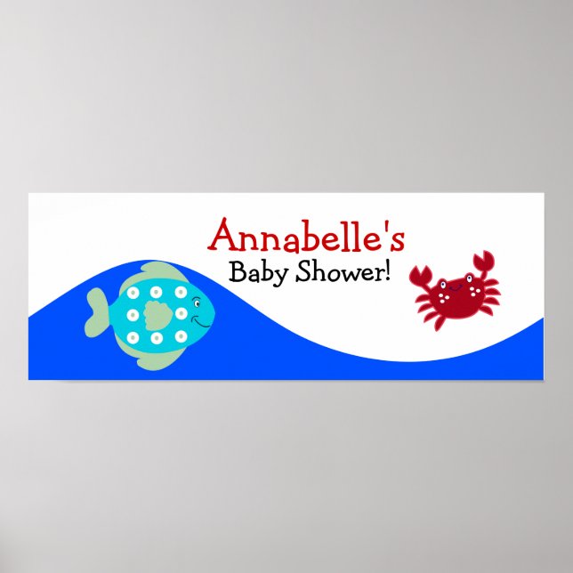 Poster Sous la bannière du Baby shower Sea Calypso (Devant)