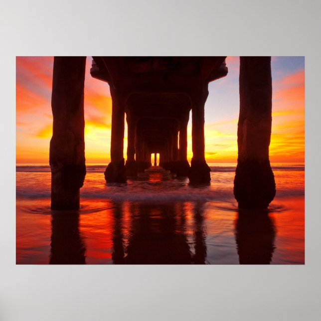 Poster Sous la jetée de Manhattan Beach Pier (Devant)