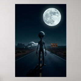 Poster Sous la lueur lunaire : l'atterrissage d'un accide