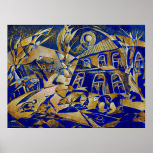 Poster Sous la lumière d'or peinture originale Imprimer