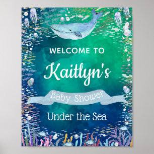 Poster Sous la mer Accueil Baby shower à thème Océan