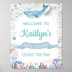 Poster Sous la mer Accueil Baby shower à thème Océan