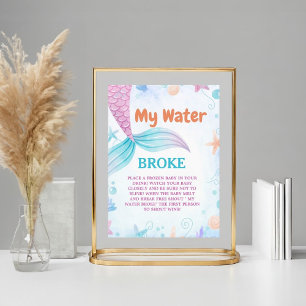 Poster Sous la mer My Water cassé Baby shower panneau de 