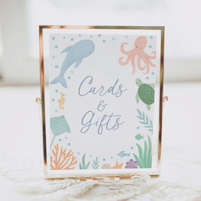 Poster Sous la mer Océan Baby shower cartes et cadeaux (Créateur téléchargé)