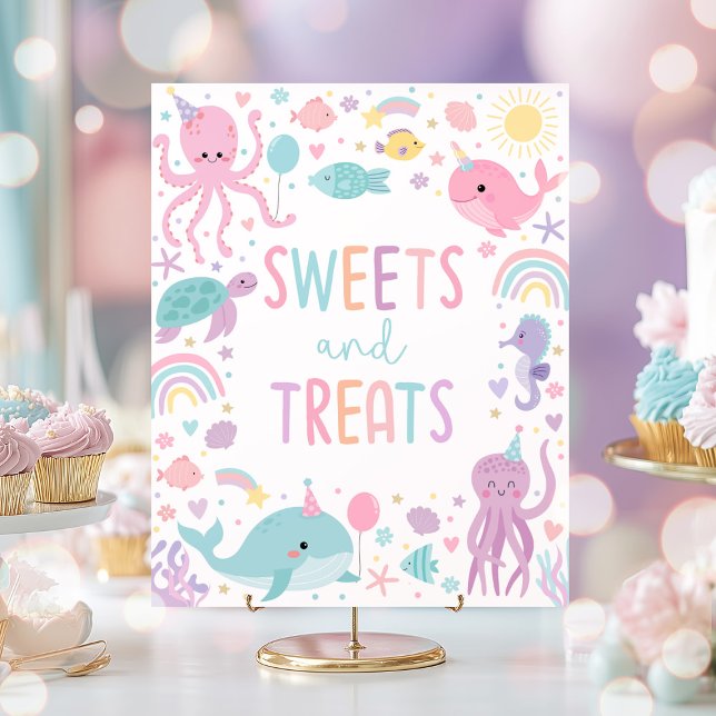 Poster Sous La Soirée D'Anniversaire De La Mer (Créateur téléchargé)